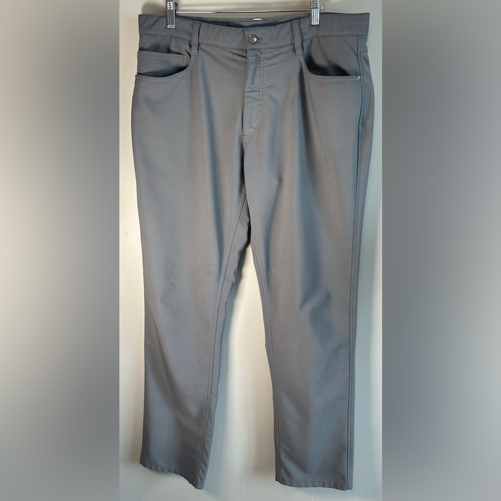 FootJoy Mens Size 36X32 Light Grey Golf Pants FJ Athletic Fit Stretch EUC